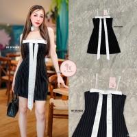 ราคา งานป้าย BT Studio เดรสสั้นเดี่ยวลายริ้ว แต่งขอบอกบนและสายด้วยลูกไม้สีขาวช่วงอกเสริมฟองน้ำแต่งโบว์สีขาวด้านหน้าซิปหลัง งานน่ารักม๊ากจ้า (20188274681)