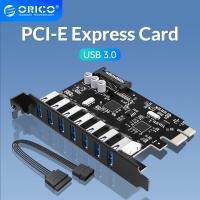 ราคา ORICO SuperSpeed 2 5 7พอร์ต USB 3 0 PCI E เอ็กซ์เพรสการ์ดพร้อมขั้วต่อไฟฟ้า SATA 15pin อะแดปเตอร์ (18199466018)