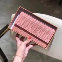 ราคา Sheepskin pleated miu miuˉ wallet womens long wallet high value money clip card bag versatile fashion genuine leather women (19756548928)