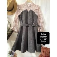 ราคา เดรสมือสอง สภาพใหม่งานคัดเกรดนำเข้าแฟชั่นเกาหลี ญี่ปุ่น งานป้าย ผ้าทวิต แต่งผ้าลูกไม้ ไซร์ M (20607872733)