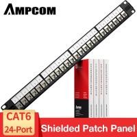 ราคา AMPCOM Patch Panel 24 Port Patch Panel Pass Through RJ45 STP Thru Coupler Patch Panel พร้อมแบ็คเพลน Rack Mount 1U 19 CAT6 CAT7 STP RJ45 Inline Coupler แจ็คสโตน (13813873611)