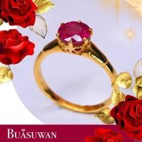 ราคา แหวนพลอยทับทิม พลอยสีแดง ชมพู สีสวย พลอยแท้ ลักษณะแหวน แบบชู เน้นตัวพลอยให้โดดเด่น การันตี ตัวเรือนทองคำแท้18K พร้อมใบรับประกัน (20604539997)