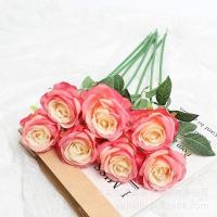ราคา ช่อดอกไม้ดอกไม้ประดิษฐ์กุหลาบ1ชิ้นดอกไม้ปลอม50ซม สำหรับในร่มสวนแจกันตกแต่งบ้านตกแต่งงานแต่งงานกลางแจ้ง (20402435855)