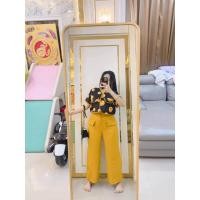 ราคา งานเเซ็ต 2 ชิ้น สาวอวบชุดเซ็ทอมยิ้มขายาว เสื้อ กางเกง (20473057341)