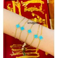 ราคา KMDGold สร้อยข้อมือ 1 2สลึง ลายแวนคลีฟลงยา สินค้าทองแท้พร้อมใบรับประกัน (19716654511)