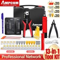 ราคา AMPCOM ชุดเครื่องมือจับ RJ45RJ45 Crimper Lan ทดสอบเครื่องมือสายเคเบิลอีเทอร์เน็ต Stripper เครื่องมือเจาะลง RJ45 RJ11การเชื่อมต่อสายเคเบิล12 In 1ชุดซ่อม (20249237346)