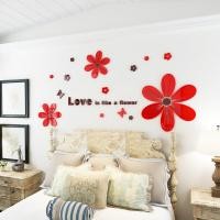 ราคา Love Flowers Acrylic 3D Wall Stickers Bedroom Living Room Sofa TV Background Wall Decoration Wall Stickers (13821378361)