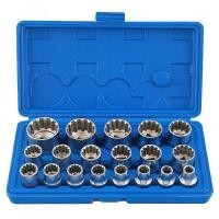 ราคา 19 PCS 1 2 Inch Socket Set 12 Point Drive Splined Bit Socket Repair Tool Kit 8 32MM impact socket set (20674120288)