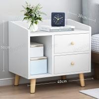 ราคา HI โต๊ะข้างเตียง ตู้ข้างเตียง โต๊ะวางข้างเตียงชั้นวางอเนกประสงค์ ชั้นวางของข้างเตียงสีขาว ตู้หัวเตียงที่เรียบง่าย ตู้ ตู้ข้างเตียง50CM (16983301906)