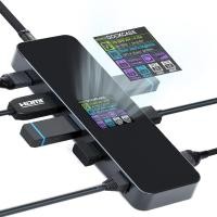 ราคา DOCKCASE Visual Smart USB C Hub 8 in 1 with HDMI Port 4K 60Hz 100w PD Power Delivery 4 USB A Data Ports Gigabit Ethernet Port 1 10Gbps USB C Data Port for for MacBook Air Pro Ipad ProDell XPS (1953761