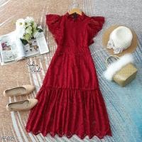 ราคา เดรสลูกไม้สไตล์คุณชมพู่ งานคอปีนแขนระบาย แต่งระบายช่วงกระโปรงเล็กๆ1555 (19106328440)