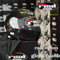 ราคา หมวกกันน็อคยกคางREAL STORM matt blackgloss black (20303880108)