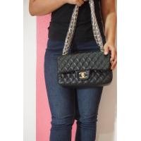 ราคา กระเป๋าสะพายสายโซ่ สีดำ หนังคาเวียร์ 10นิ้ว (20092392160)