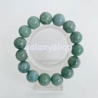 ราคา สร้อยข้อมือประคำหยกแท้ ผู้หญิง สีเขียวอมฟ้า เม็ดกลมขนาด 13 มม จำนวน 15 เม็ด เนื้อหยกสวยตามธรรมชาติ หยกแท้จากพม่า (16476683315)