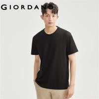 ราคา GIORDANO ผู้ชาย เสื้อยืดคอกลมแขนสั้นผ้าฝ้ายถักสีทึบ Free Shipping 01023419 (17914173859)