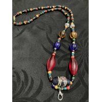 ราคา สร้อยคอหินสีเขียวเหนี่ยวทรัพย์ลูกปัดโบราณหลากสียาว26 ขนาดลูกปัด4 5มิล (13881800993)