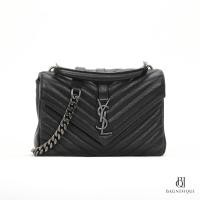 ราคา YSL COLLEGE MEDIUM BLACK CHEVRON RHW (19158355192)