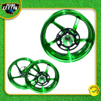 ราคา ล้อแม็ก ชุดล้อ XMAX300 RACING POWER ล้อแต่ง สีเขียว ขนาด 3 5 15 4 14 หน้าและหลัง (20492679232)
