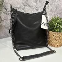 ราคา กระเป๋า zara งานแท้ หนังนิ่มมาก สีดำหรูหรามากเว่อ ตัวสายสะพายข้าง (20442541146)