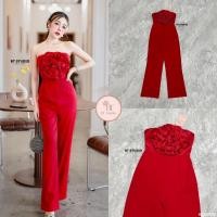 ราคา งานป้าย BT Studio จั้มสูทเกาะอกขายาว ช่วงอกแต่งจับจีบวนเป็นรูปดอกกุหลาบบานตรงกลางอก งานสวย อลัง เริ่ดดดม๊ากจ้าา (20380232040)