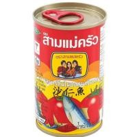 ราคา ปลากระป๋อง3แม่ครัวแบบฝาดึง ปลาซาดีนในซอสมะเขือเทศ (20530020111)