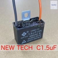 ราคา คาปาซิเตอร์พัดลม Cพัดลม ยี่ห้อ NEW TECH แค๊ปพัดลม ตัวเก็บประจุ Capacitor 1 5uF 400VAC แบบสาย CBB61 (15890241543)
