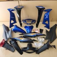 ราคา เวฟ 100 ยูบ๊อก wave 100s u box ชุดสีมอเตอร์ไซค์ กาบรถ เฟรมรถ แฟริ่งรถ สีน้ำเงินดำ ติดลาย ปี2006 ยกชุด10ชิ้นชิ้นดำด้าน wave100ubox พร้อมชิ้นดำด้าน ไฟหน้า ไฟท้าย ไฟเลี้ยว 9ชิ้น ตามรูป รวม19ชิ้น (1727625