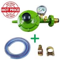 ราคา หัวปรับแก๊ส หัวปรับแก๊สเซฟตี้แรงดันต่ำ มีมาตรวัดความดัน ชุดหัวปรับTAGA สายแก๊ส กิ๊ปรัดสาย ครบชุดพร้อมใช้งาน (14351140316)