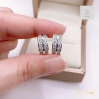 ราคา ต่างหูห่วงฝังเพชรสองแถวฝังสอด รุ่นไฮโซ (20268683173)
