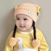 ราคา ส่งเร็วพิเศษ Hatgogo หมวกไหมพรมเด็กหญิง หมวกไหมพรมเด็กถักเปีย (16207516586)