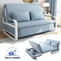 ราคา โซฟาเบดขนาด 4 5ฟุต 2 3 ที่นั่ง 1 2 1 5 ม เตียงโซฟาปรับระดับได้ พร้อมหมอน 2 ใบ ผ้าถอดซักได้ โครงเหล็ก ไม้เนื้อแข็ง เตียงโซฟา (15466737544)