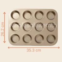 ราคา ถาดหลุมคัพเค้ก ถาดอบขนม แม่พิมพ์เค้กเทฟล่อน ที่อบคัพเค้ก แม่พิมพ์อบคัพเค้ก non stick ถาดหลุมอบขนม (10163162368)
