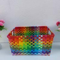 ราคา ตระกร้าสาน เส้นพลาสติกสาน ตะกร้าสานพลาสติก ตระกร้าจ่ายตลาด ตะกร้าใส่ผ้า ตระกร้าใส่ของ ตระกร้า ตะกร้าสาน หูเจาะ (12293825931)