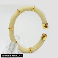 ราคา Inspire Jewelry กำไลหางช้าง สีขาว ธรรมชาติแท้ ไม่ขัดสี ตัวเรือนเงินแท้ ชุบทอง24K สวยเรียบหรู เป็นเครื่องประดับมงคล (218094277)