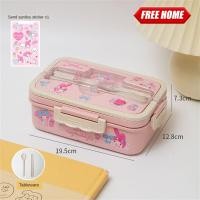 ราคา Freehome Sanrio กล่องอาหารกลางวันนักเรียนปิดผนึก1000มล พร้อมสติ๊กเกอร์แบบพกพาความจุขนาดใหญ่ Cinnamoroll Kuromi Mylody พร้อมตะเกียบช้อนและสติกเกอร์กล่องอาหารกลางวัน (19928554088)