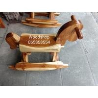 ราคา ม้าโยกไม้สักม้าท่อนไม้สัก (19646072941)
