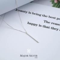 ราคา สร้อยคอเงินแท้ 92 5 จี้แท่งกลม ยาว 20 มิล น่ารักมาก เหมาะกับสาวๆ เกาหลีสุดๆ ใส่ได้ในทุกโอกาส สร้อยคอเงินแท้ 100 Major Silver (8469295707)