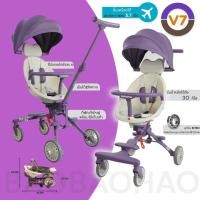 ราคา รถเข็นเด็กพกพา พับได้ รถเข็นเด็กขึ้นเครื่องได้ V7 เข็นได้2ทิศทาง Baobaohao (19054990094)