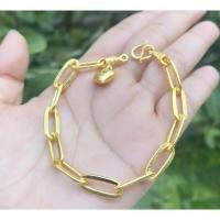 ราคา สร้อยข้อมือทองลายโซ่ฝรั่ง น้ำหนัก2สลึง แบบโปร่ง งานสินค้าไทย ตะขอปั๊ม บริการเก็บเงินปลายทาง (17041893963)