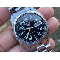 ราคา Seiko5 automatic 7009 หน้าปัดเลขไทยสีดำสายเห (20443144579)