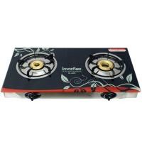 ราคา Imarflex เตาแก๊สหน้ากระจกหัวคู่ หัวทองเหลือง รุ่น IG 420 เตาแก๊ส 2 หัว (18008792508)