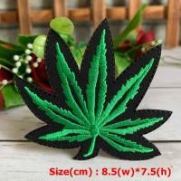 ราคา ใบกัญชา ตัวรีดติดเสื้อ อาร์มรีด อาร์มปัก ตกแต่งเสื้อผ้า หมวก กระเป๋า แจ๊คเก็ตยีนส์ Hipster Embroidered Iron on Patch (1039272003)