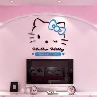 ราคา คิตตี้แมว3Dสติ๊กเกอร์ติดผนังสาวห้องห้องนอนตกแต่งผนังสติ๊กเกอร์ (5275110544)