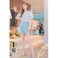 ราคา กางเกงขาสั้นผ้าทวิสวิ้ง 8612 M015 (13368027140)