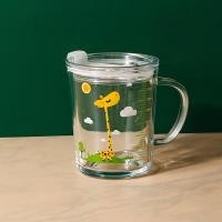 ราคา แก้วน้ำ 350 400 มล แก้วน้ำพร้อมฝาปิด มีหูจับ ใส่ร้อน เย็นได้ แถมหลอดซิลิโคน ลายการ์ตูนน่ารัก แก้วน้ำสำหรับเด็ก แก้ว (16187512176)