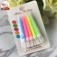 ราคา เทียนวันเกิด เทียนเกลียวสี เทียนเมทัลลิค 1 แพ็คมี 10 แท่ง (13868642836)