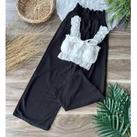 ราคา กางเกงขายาวผ้าวอมมากับสายเดี่ยวสุดสวยแต่งผูกโบว์มีฟองน้ำ (19408888580)