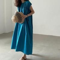 ราคา พร้อมส่ง blue ocean dress C2721 เดรสยาวมินิมอล เดรสยาวมินิมอลสีฟ้าน้ำทะเล (12506333554)