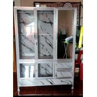 ราคา ส่งฟรี ตู้เสื้อผ้าโครงเหล็กหุ้มอลูมิเนียม 120 CM (11614256568)