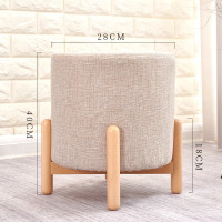 ราคา เก้าอี้สตูล Ottoman ห้องนั่งเล่นขนาดเล็กสตูลผ้าไม้รอบสตูลห้องนั่งเล่น สตูลกลม ห้องนั่งเล่น โต๊ะกาแฟ ม้านั่งไม้ สตูลเตี้ย (19531314698)